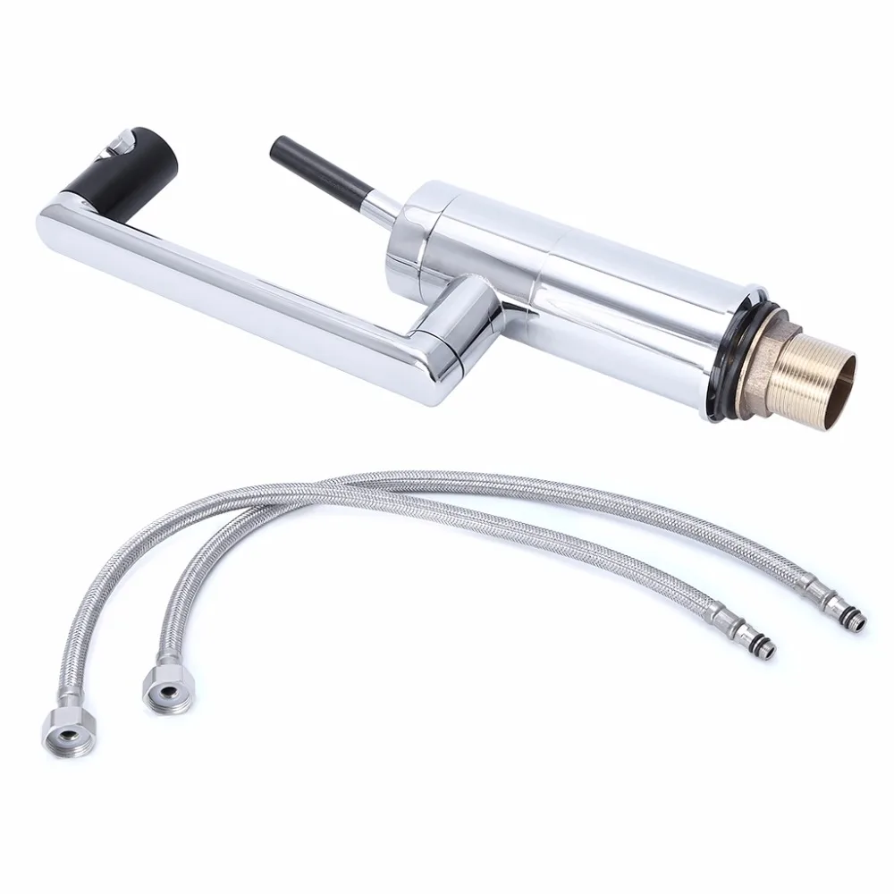 

Luxury Deck Mounted Bathroom Kitchen Faucet Waterfall Polished Chrome Finished 360 Swivel Tap Mixer Basin Sink Faucets
