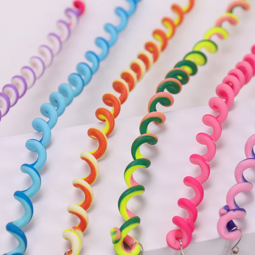 6PCS/lot Rainbow Color Headband Cute Girls Hair Band Crystal Long Elastic Hair Bands Headwear Hair Accessories Random Color