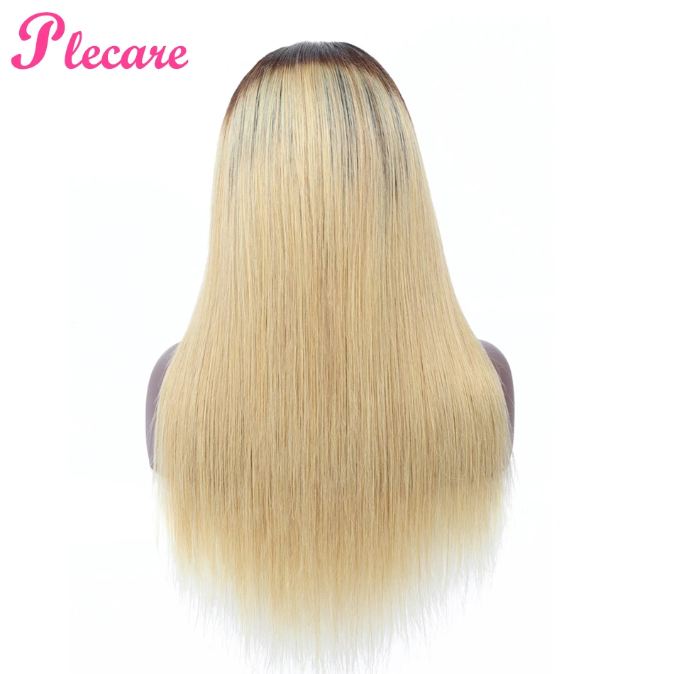 Plecare 4*4 человеческие волосы парики T1B-27 Кружева Закрытие человеческих волос парики для черных женщин прямые бразильские не реми волосы