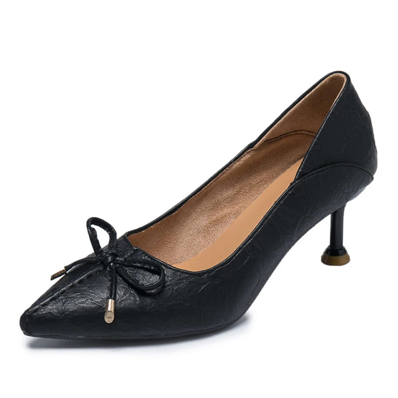 Patente beige 19 Black Ol Caucho Bombas Puntiagudo Mujeres Del Las Pie Mariposa Súper nudo Flexible Primavera dedo camel Suave Zapatos Mujer otoño Casuales Talón De rw8qrgp