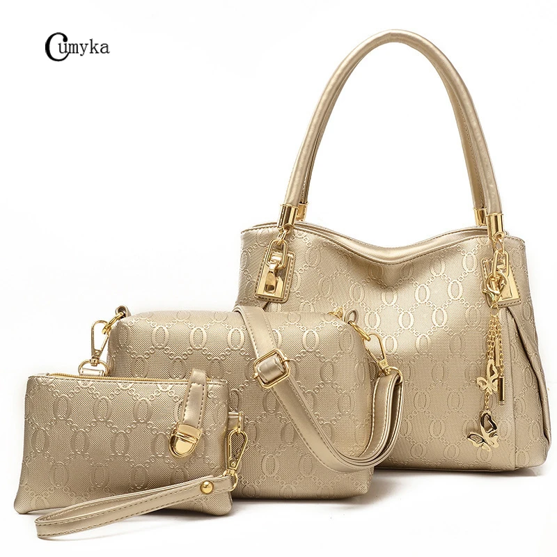 

New European and American Fashion Women Handbag Female 3 Piece Handbag Casual Cartoon Printing Shoulder Bag Lady Brand Bags