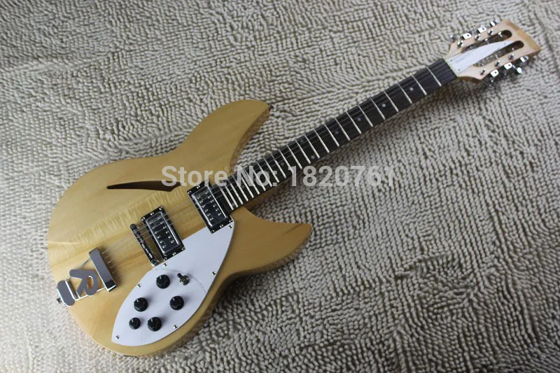 

Free shipping Hot Selling Semi-hollow Ricken 360 Guitar 12 Strings RICK Burlywood Electric Guitar with R Tail 14510