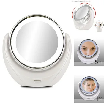 

Makeup Mirror 5X Magnifying Double side with 10 LED Lightbulbs for Cosmetic & Skin Care, Polished Chrome