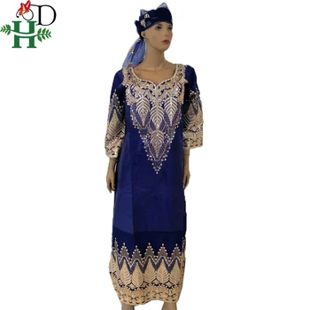 

H&D african dresses for women african head wraps robe africaine beading lace bazin outfit dress african clothes sp-37