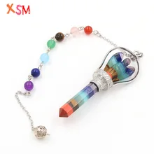 Xinshangmie чакра Шестигранная Призма Ангел подвеска скипетр рейки очарование Исцеление слоистая маятниковая подвеска с чакра бусы цепь 1 шт