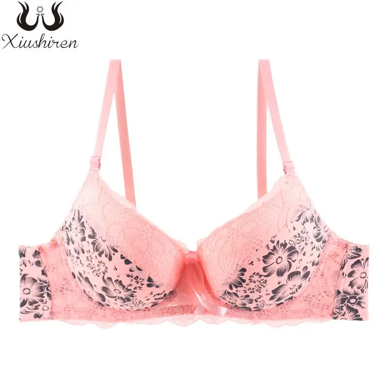 

Xiushiren France Style Lace Bras for Women 3/4 Cup Sexy Push Up Brassiere Floral Lingerie Underwear Bh Size 40C 42C 44C 46C 46B