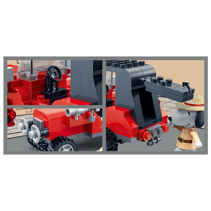 BanBao 7527 Горячая IP Snoopy арахис винтажный маленький автомобиль пластиковые