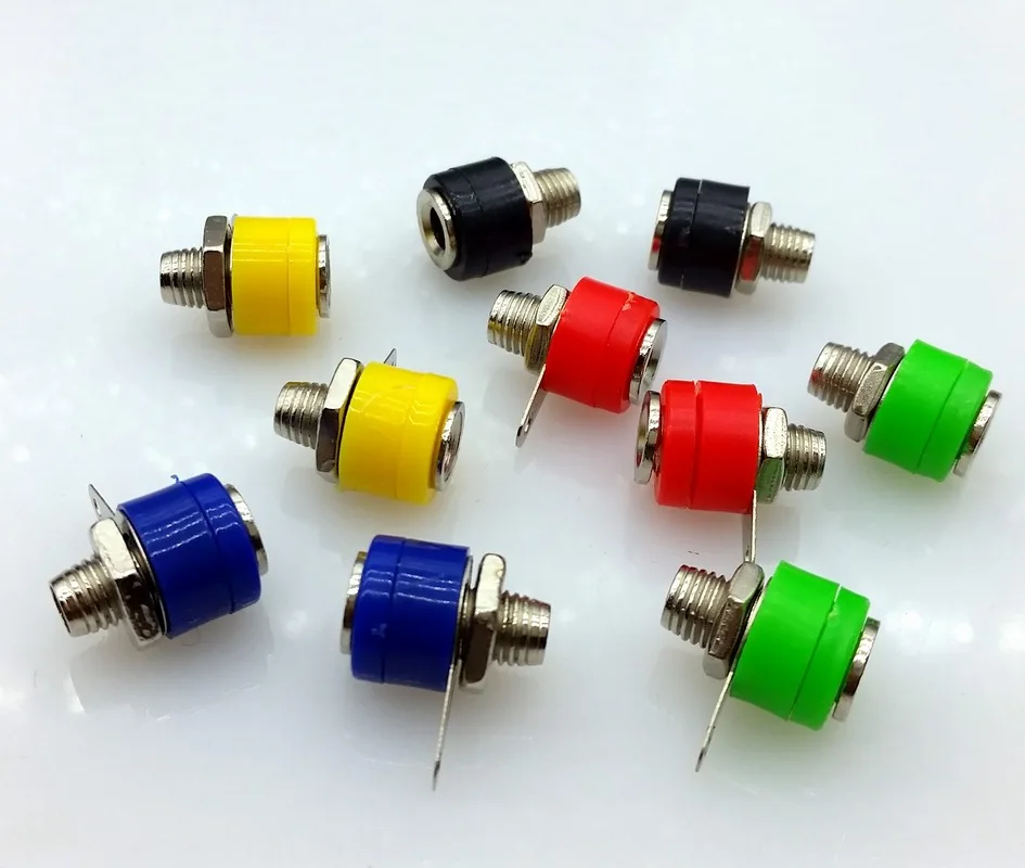 

100pcs/lot 4mm banana binding post 4mm banana socket Free shipping 5color/lot