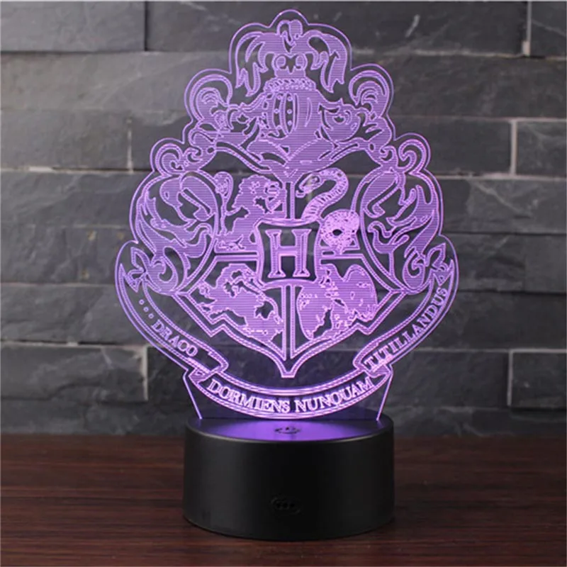 

Novelty Colorful 3D Harry Potter LED Night Light USB Rechargeable Desk Light Bedroom Night Lamp Home Decor Creative Gift