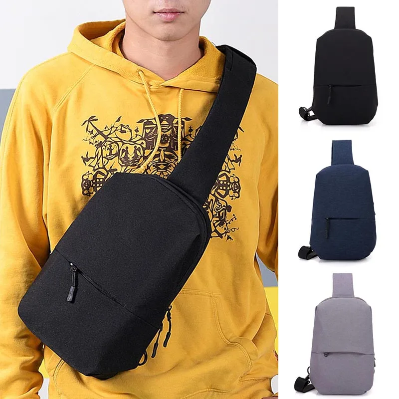 

Men Chest Shoulder Crossbody Bag For Mobile Phone Zipper Small Durable LXX9