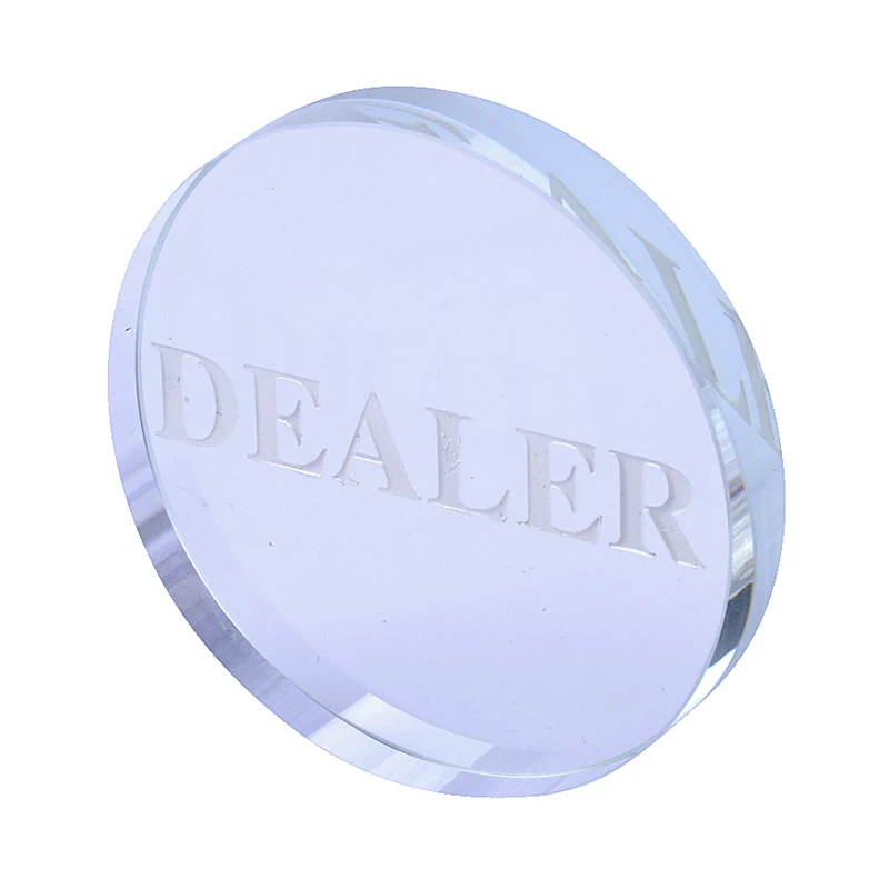 

Crystal Poker Dealer Button Acrylic Dealer Press Accessory Poker Card Guard 57mm Casino Token