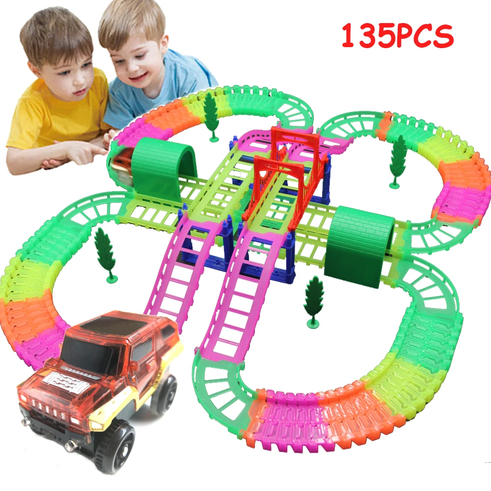 tracks glow rail car