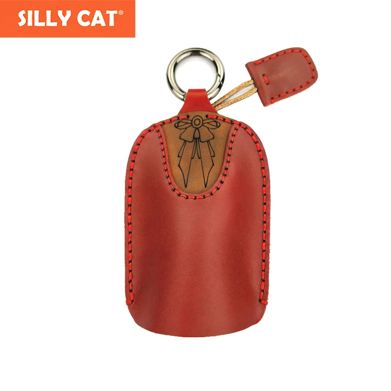 

Car key bag universal princess creative Car Key Case Cover Genuine Leather Key set handmade first layer leather hand stitch