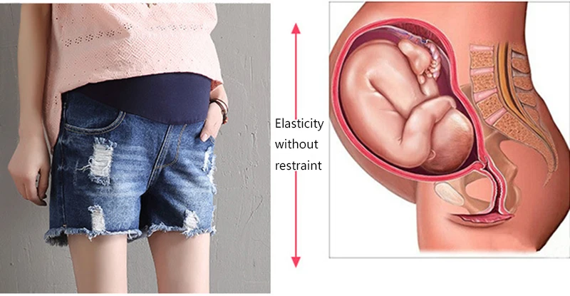 L-7XL летние рваные джинсовые шорты для беременных Для женщин хлопок свободный живот с эластичной резинкой на талии регулируемые джинсы Шорты