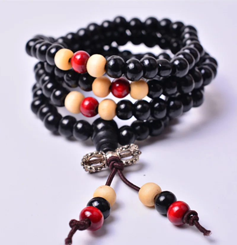 Pulseras 108 Beads 6mm Natural Sandalwood Buddhist Buddha Wood Prayer Bead Mala Unisex Men Bracelets & Bangles Jewelry Bijoux 5