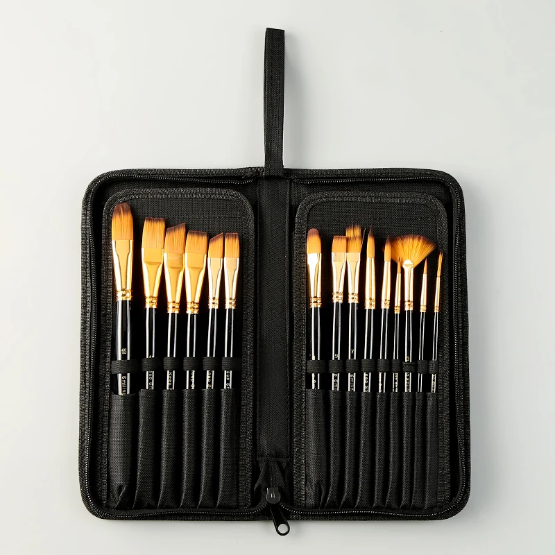 

15 Painting Artistic Brushes/Sets+Bags Multi-model Painting Artistic Brushes Paint Brushes Nylon Brushes Artistic Supplies
