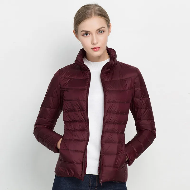 Новое поступление весна осень 17 цветов Женская модная Ультралегкая куртка мягкая теплая тонкая куртка с воротником-стойкой размер S-3XL - Цвет: 9