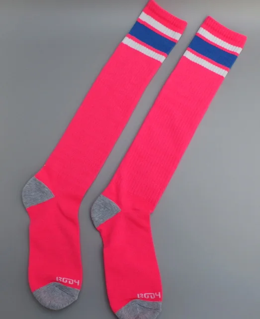 Women Preppy Knee High Socks Girls cheerleading pure colors stripes