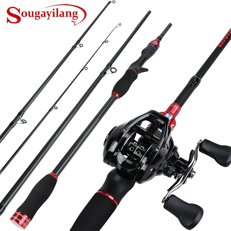 

Sougayilang Fishing Rod Combo Carbon Fiber Telescopic Lure Rod 1.8M 2.1M 2.4M + 7.2:1 12+1BB Baitcasting Reel Fishing Tackle