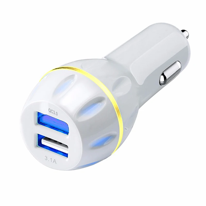 AMEEC Quick Charge QC 3.0 Car Charger Dual USB Car-Charging QC3.0 Fast Auto USB Charger Led Voltage Display 2 Port Auto Charging (12)