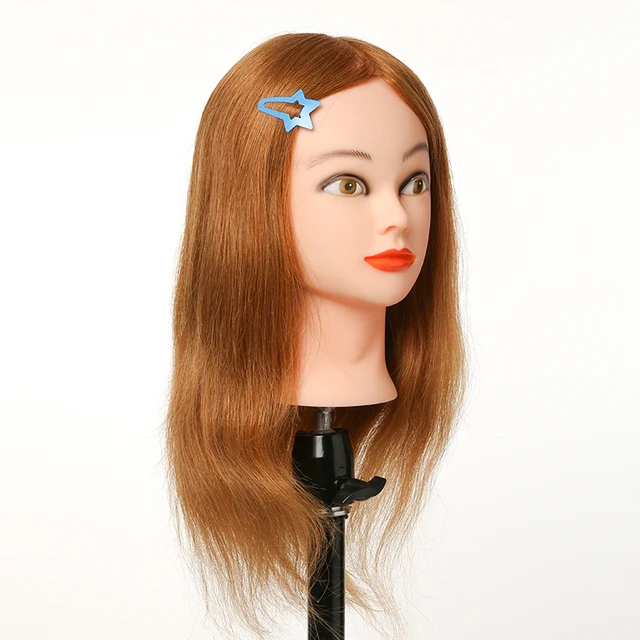 20inch 100 Human Hair Doll Head Hair Styling Mannequin Head