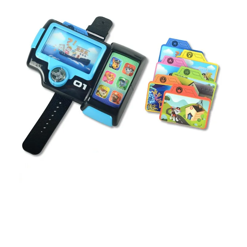 Paw Patrol Puppy Dog Music Watch Patrulla Canina Action Figure Model Button Catapult Figures Card Toys Kids Birthday Gift