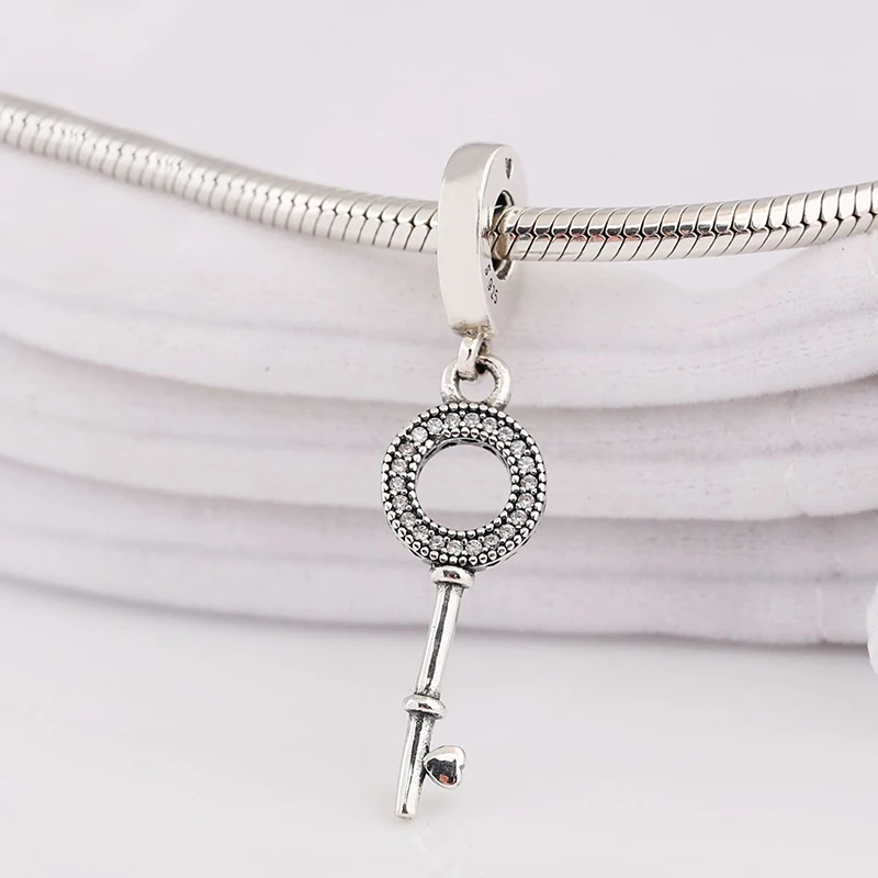 

Fits Bracelet Charm Jewelry DIY with Women Party Gift Christmas Big Key 925 Sterling Silver Jewelry Accessories Beads