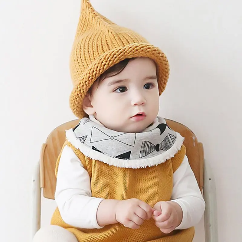 

Infants Kids Cartoon Pattern Baby Towel Saliva Winter Warm Waterproof Lunch Bibs Bebe Bib