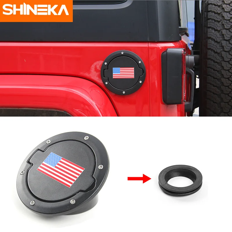 Jeep Wrangler JK 1X Fuel Filler Cover Gas Tank Cap US Flag Logo 2//4 Door 07-17