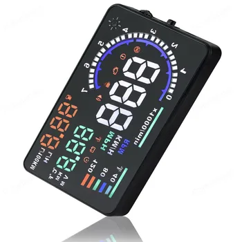 

Car Hud Head Up Display 5.5 Inch HD OBD2 Over Speed Alarm Consumption Data Diagnosis Windscreen Projector display