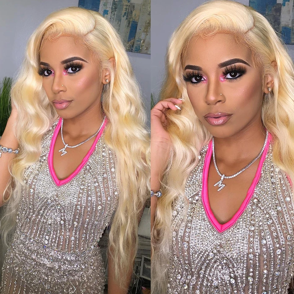 

Luvin HD Transparent 613 Blonde Glueless Full Lace Human Hair Wigs Pre Plucked Baby Hair Long Brazilian Body Wave Frontal Wig