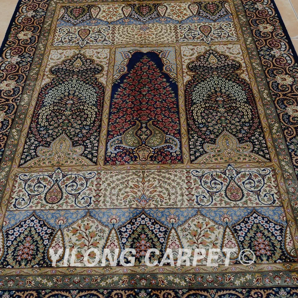 Yilong 4 5 &quotx 6 5&quot Тебриз шелковый ковер новый дизайн ручной работы изысканный район