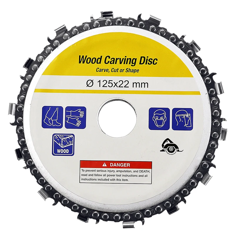 5 Inch Grinder Disc and Chain 14 Tooth Fine Abrasive Cut Chain For 125x22mm Angle Grinder