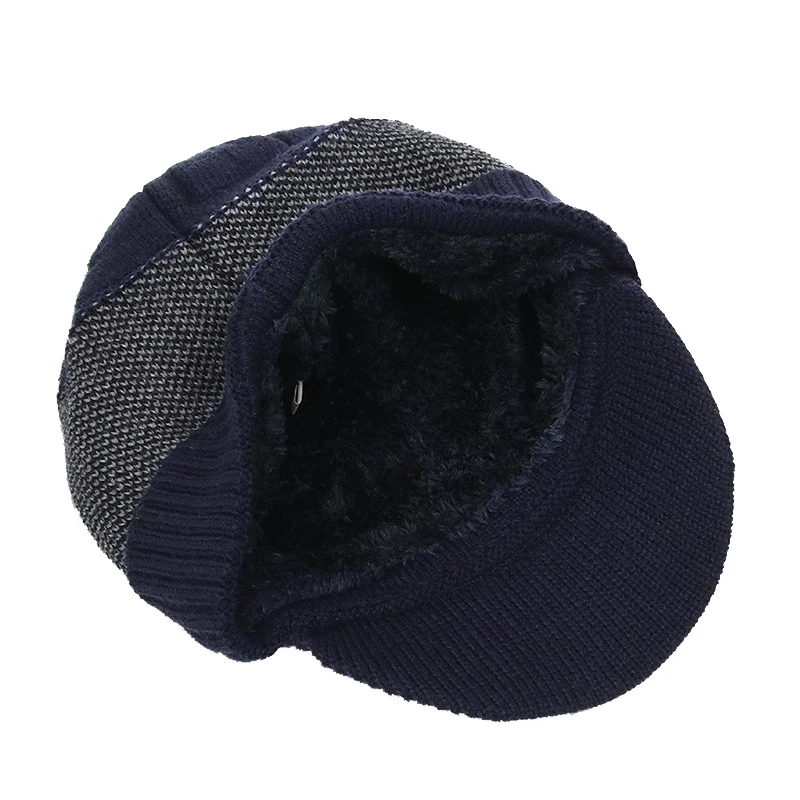 Unisex Knitted Baseball Cap Scarf Set Winter Women Wool Warm Skullies Beanies Hat Men Slouchy Mask Bonnet Knit Warmer Cap CP0321 (3)