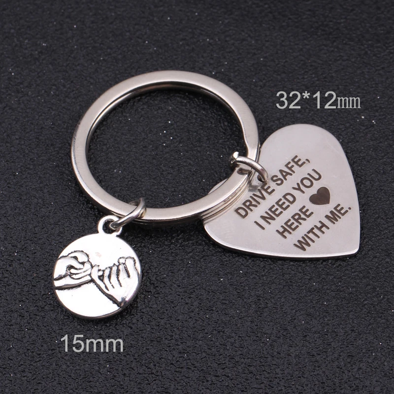 

Heart Keychain Drive Safe I Need You Here With Me Pinky Promise Bag Charm Gifts for Boyfriend Girlfriend Women Men Lover
