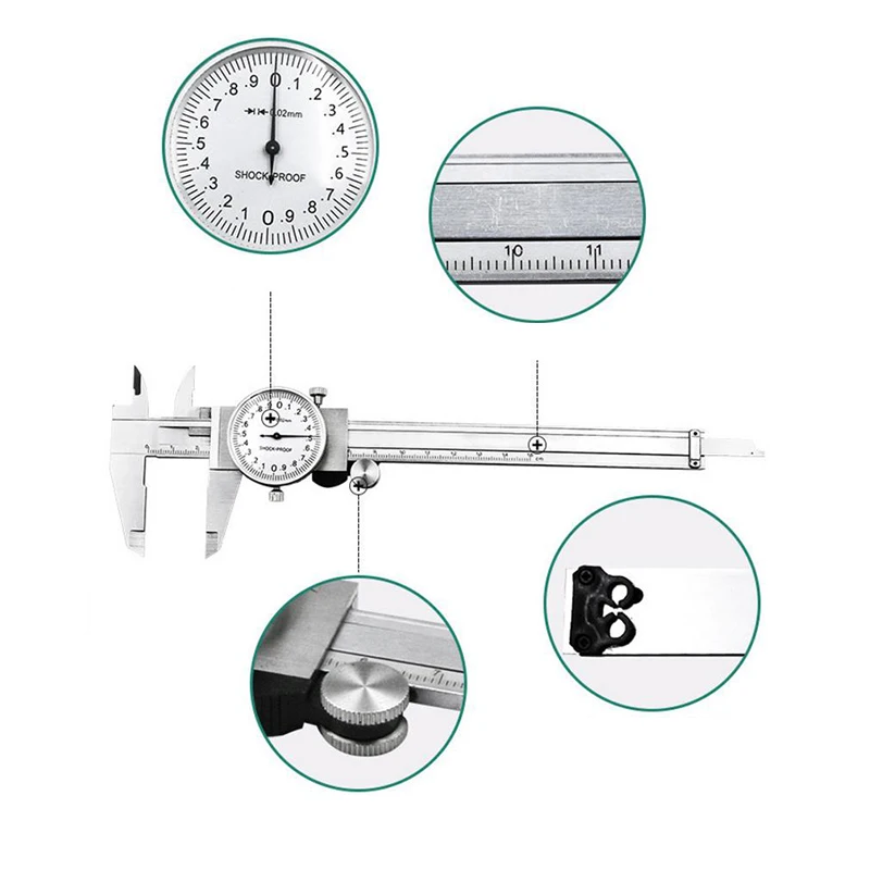 Ударопрочный штангенциркуль метрический измерительный инструмент набор штангенциркуль 0-150 мм/0,02 мм из нержавеющей стали прецизионный штангенциркуль инструменты