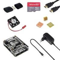 Raspberry Pi 3 Model B+ ( B Plus ) Accessories kit Acrylic Case + CPU Fan + 5V 3A Power Adapter + Heat Sink for Raspberry Pi 3