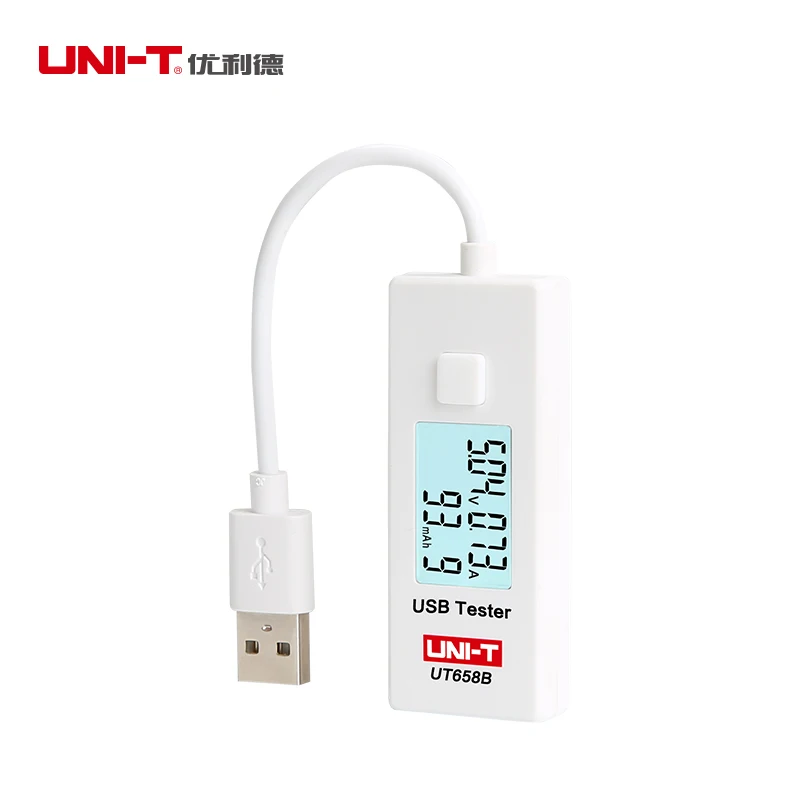 UNI-T UT658 UT658B USB Тестер Вольтметр Амперметр цифровой ЖК-дисплей Напряжение монитор измеритель тока Емкость тестер 9 В 3A ЖК-подсветка США