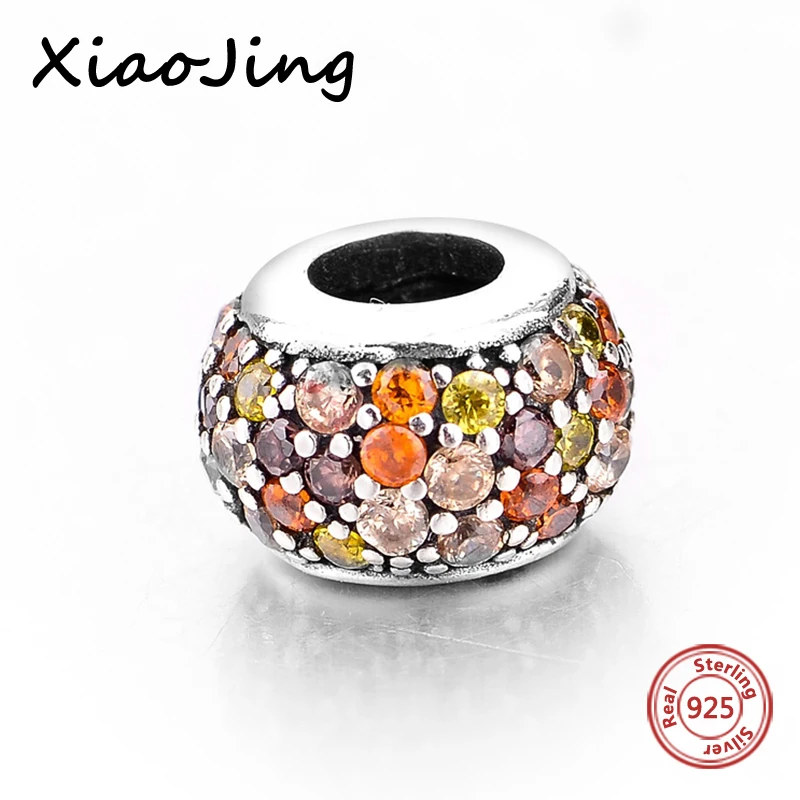 

2018 New 925 Sterling Silver Charms Beads with multicolor CZ Fit Authentic European Bracelets diy Jewelry Making for women Gifts