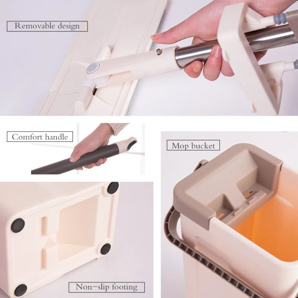 Ленивая ручная мойка плоская Швабра деревянный пол бытовые чистые инструменты моющиеся свободные руки телескопическая моющая швабра чистящее средство DQ9087-2