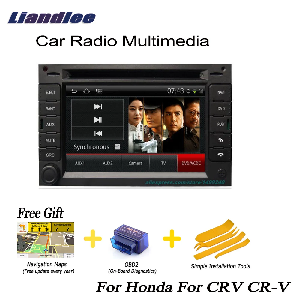 Discount Liandlee For Honda For CRV CR-V 2004~2006 2 din Car Android GPS Android navigation navi maps CD DVD palyer radio OBD2 0
