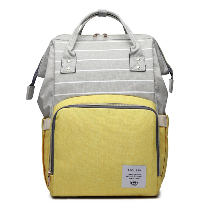 Прошитый цветной подгузник сумка bebek bakim cantalari Водонепроницаемая оксфордская сумка для подгузников Детская сумка lequeen - Color: Yellow