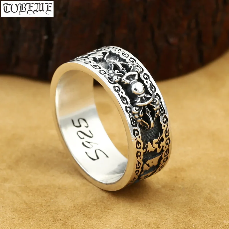Кольцо из серебра 925 пробы тибетское с шестью пословицами|mantra ring|tibetan om ringresizable ring |