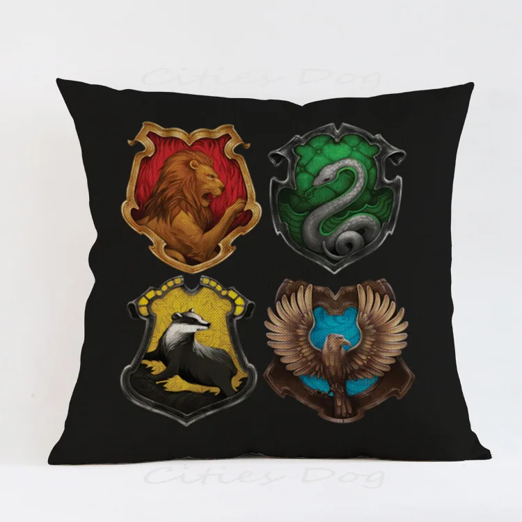 45*45 cm Harri Potter Logo de la Escuela de Hogwarts mundo mágico regalo sólo piel galletas niños juguetes muñeca cojín cubierta de Peluche