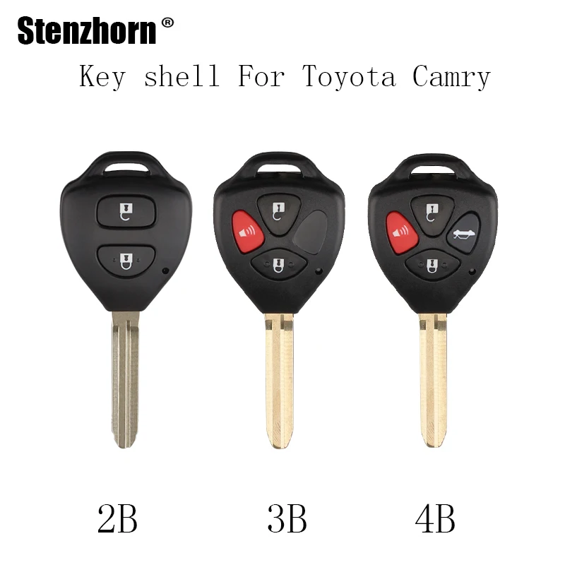

QWMEND 2 3 4 Buttons Car Remote key shell Fob For Toyota Camry Corolla Avalon Venza 2007 2008 2009 2010 2011 2012 key Case