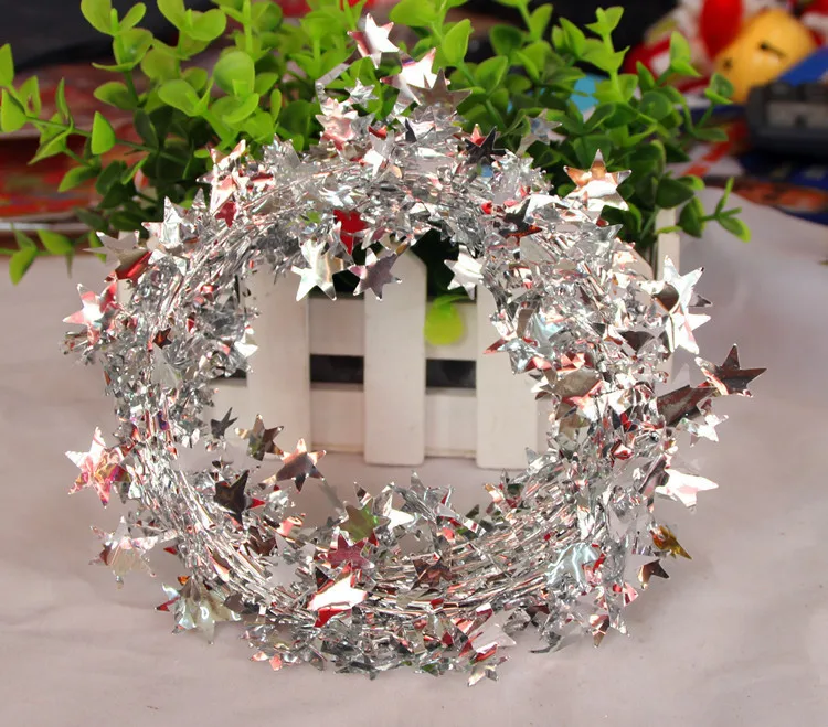 1 шт. 7 м Рождественская елка висячая звезда сосновая гирлянда Рождественское украшение орнамент 6 цветов