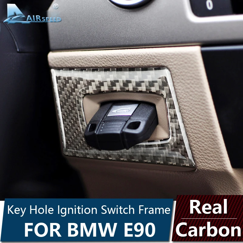 

Airspeed for BMW E90 Accessories 05-12 for BMW E90 Sticker for BMW E90 Carbon Fiber Interior Trim Key Hole Ignition Switch Frame