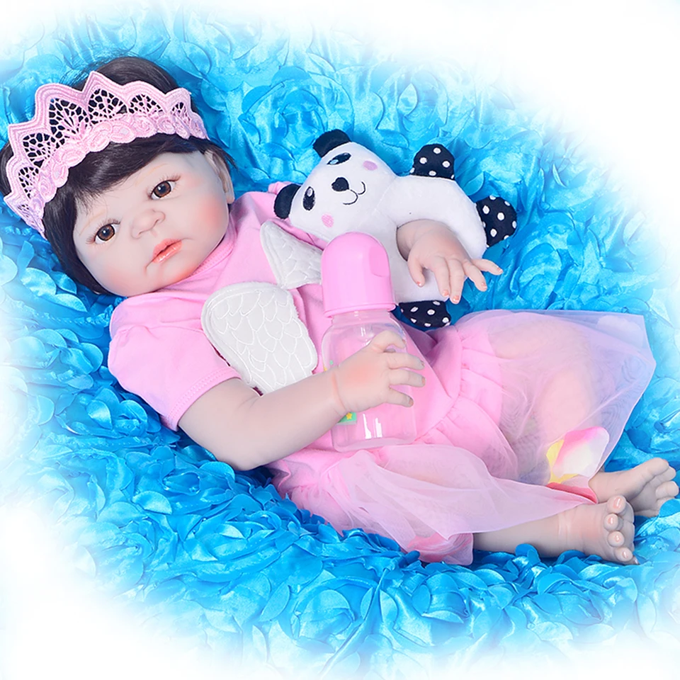 

2017 New Collective Reborn baby Dolls Toy 23'' Princess Girl bebe infant Lifelike Realistic Babies Doll Brinquedos as Xmas Gifts
