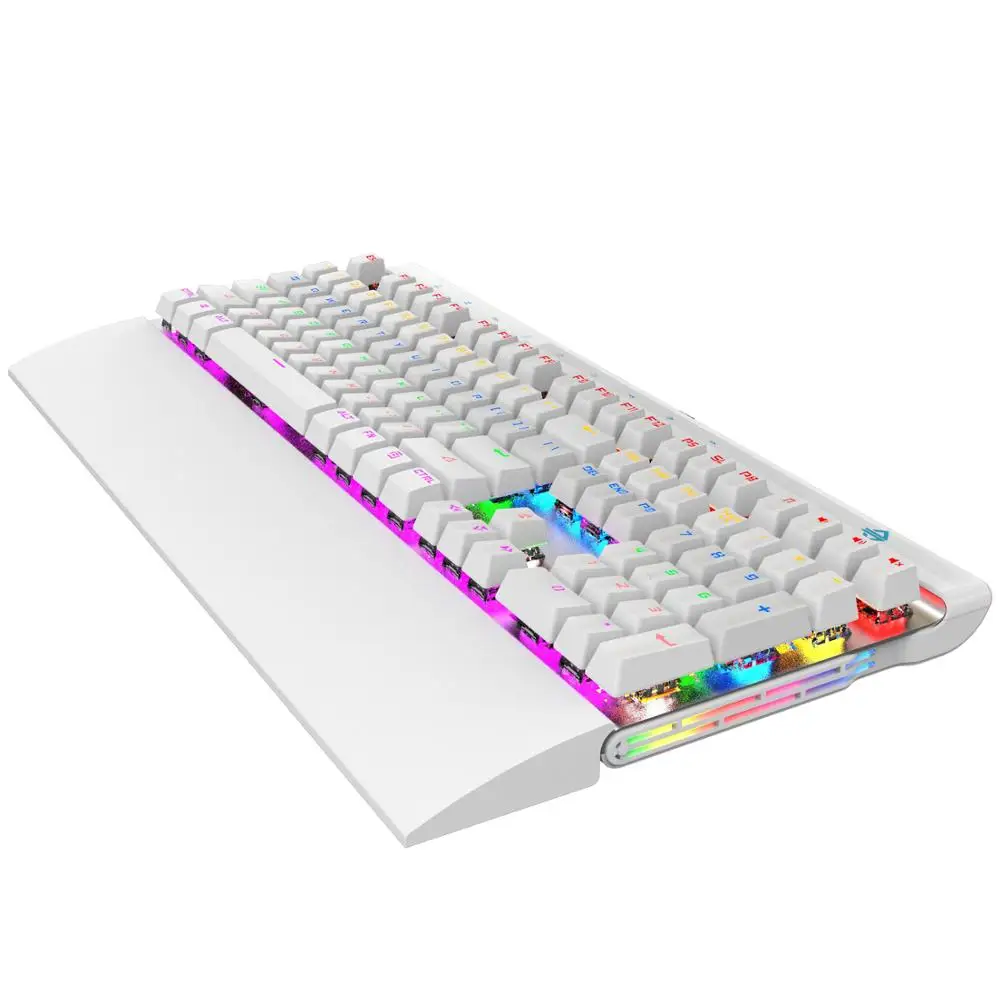  Ajazz AK500 Wired Mechanical Gaming Keyboard 108 Keys Backlit Notebook Desktop Keyboard Large Palm 