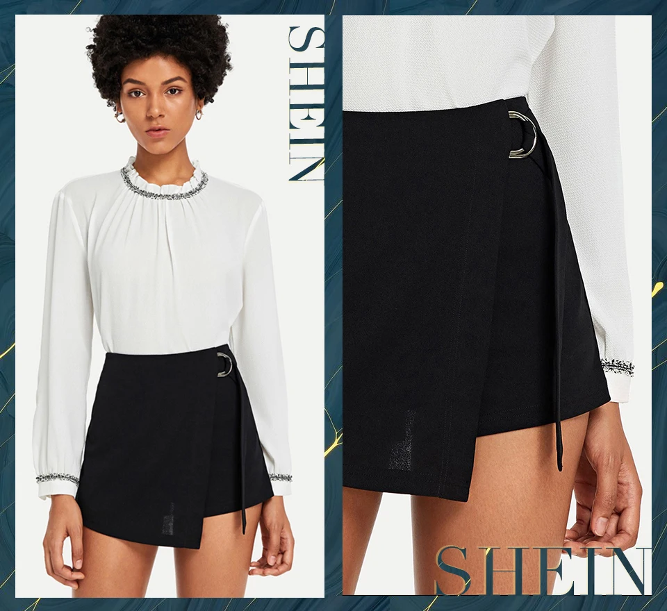 SHEIN Элегантные Летние Женские Шорты С Средней Талией Для Офиса